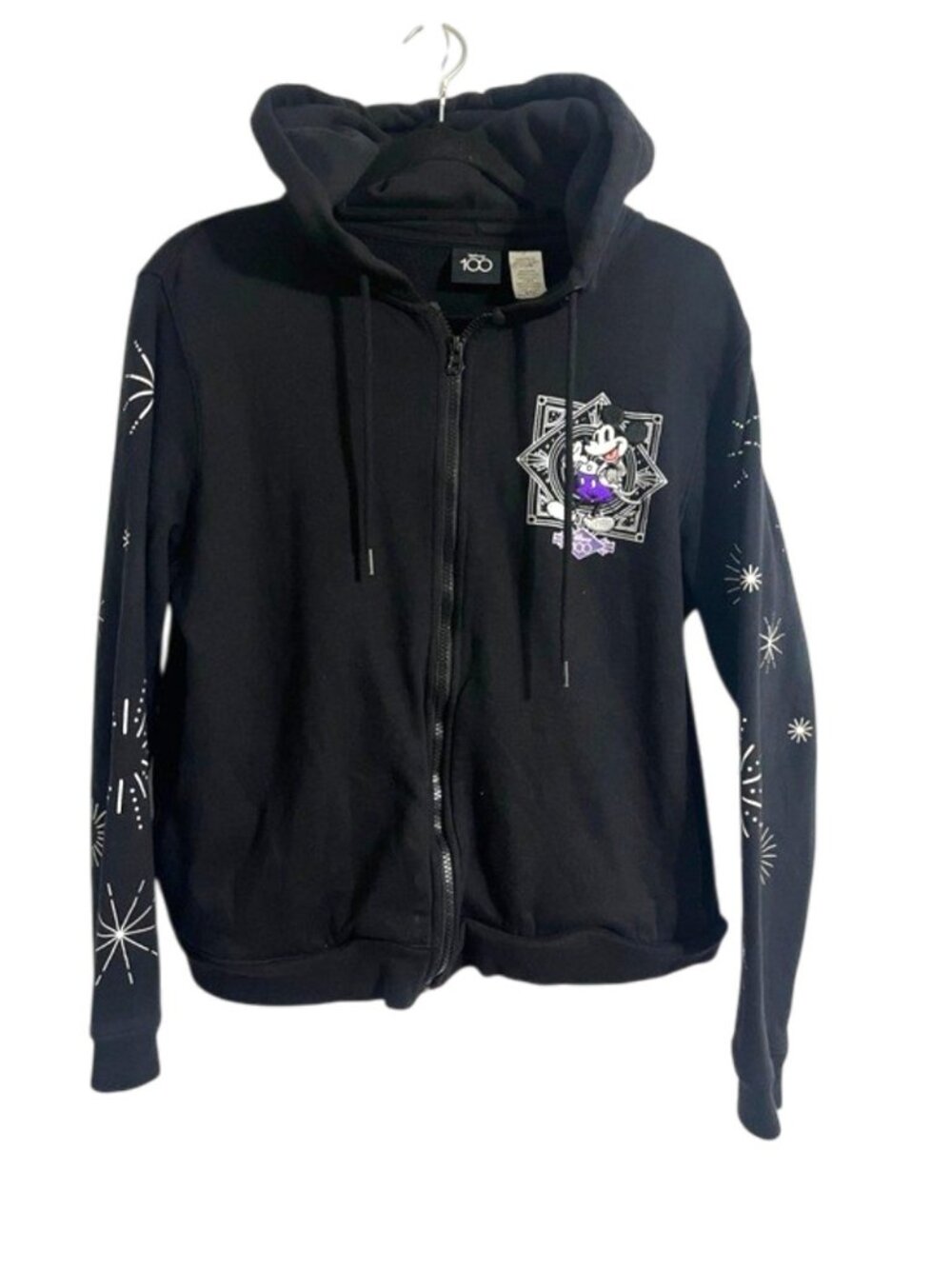 Disney 100th Anniversary Mickey Mouse Full Zip Hoodie Black L